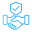 Handshake with shield icon representing proven track record