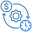 Cost efficiency icon with dollar sign and gear